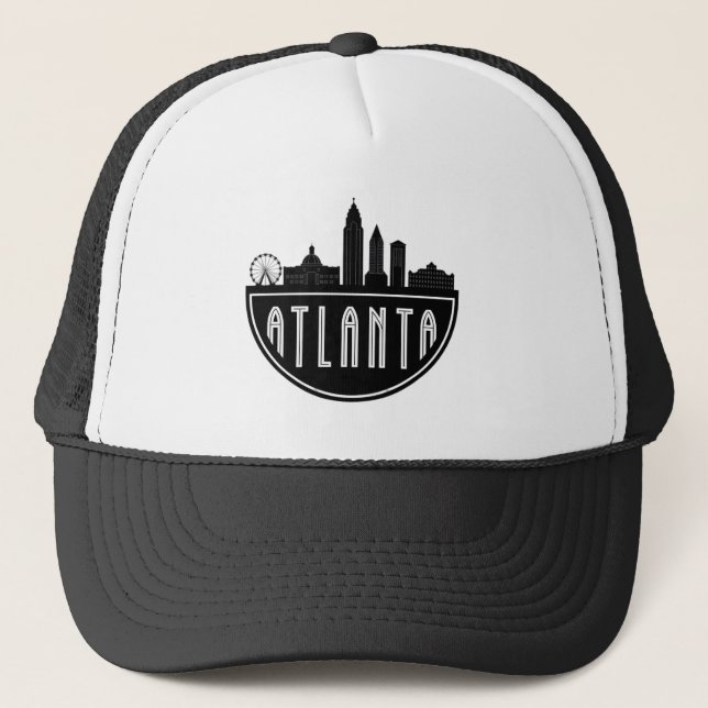 Modern Atlanta Georgia Stylized  Skyline Trucker Hat (Front)