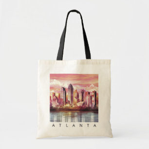 Modern Atlanta Georgia Stylized  Watercolor Tote Bag