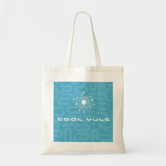 Modern Atomic Sputnik Snowflake Christmas Bag (Front)