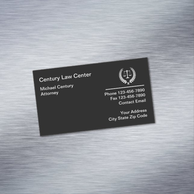 Modern Attorney Logo Business Card Magnet (In Situ)