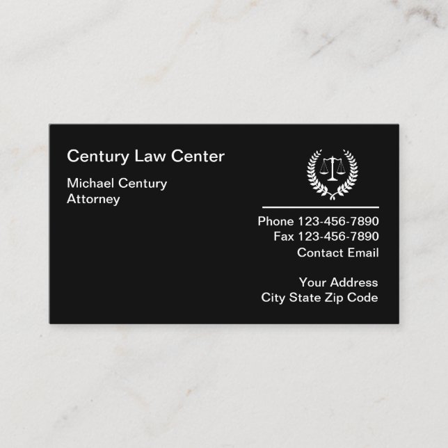 Modern Attorney Logo Business Cards Design (Front)