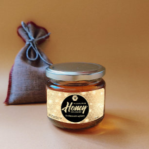 Modern attractive sparkle gold bee script honey la