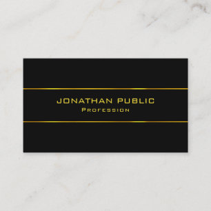 Modern Attractive Top Template Elegant Black Gold Business Card