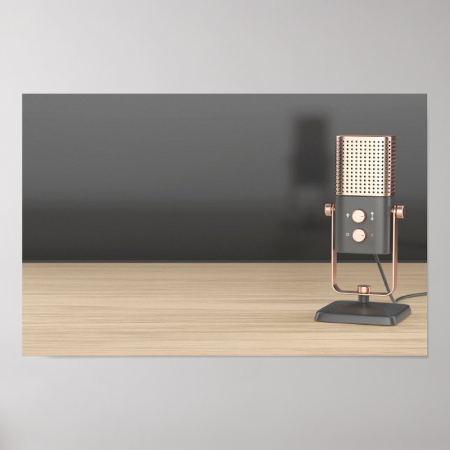 Modern audio microphone poster (Front)