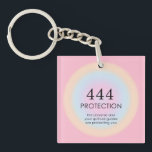Modern Aura Angel Numbers Numerology 444      Keychain<br><div class="desc">Relaxing spiritual ombre design,  featuring angel numbers 444,  a number,  that symbolizes that you are protected by Universe and your spiritual guides,  no matter hardship you may face.</div>