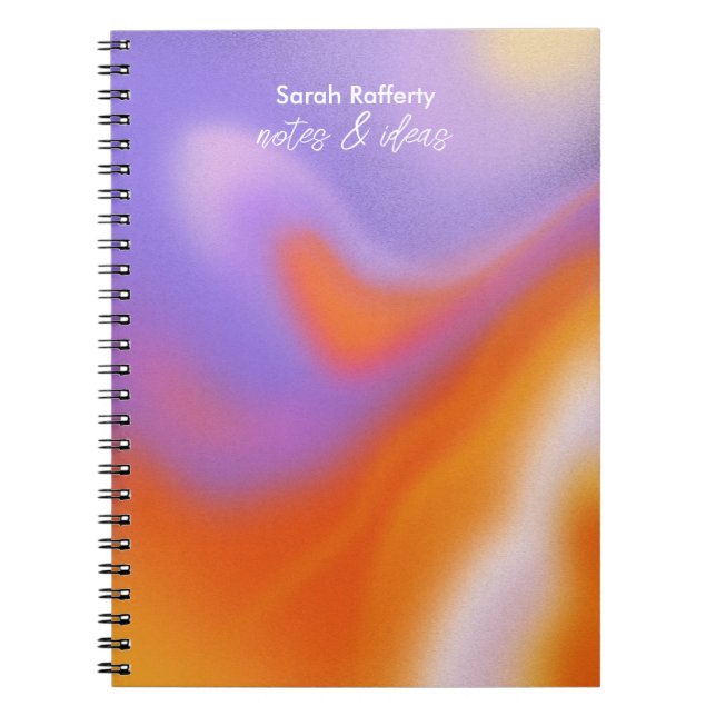 Modern aura colourful typography gradient notebook (Front)