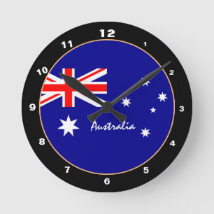 Modern Australian Flag, Australia Home / design Round Clock