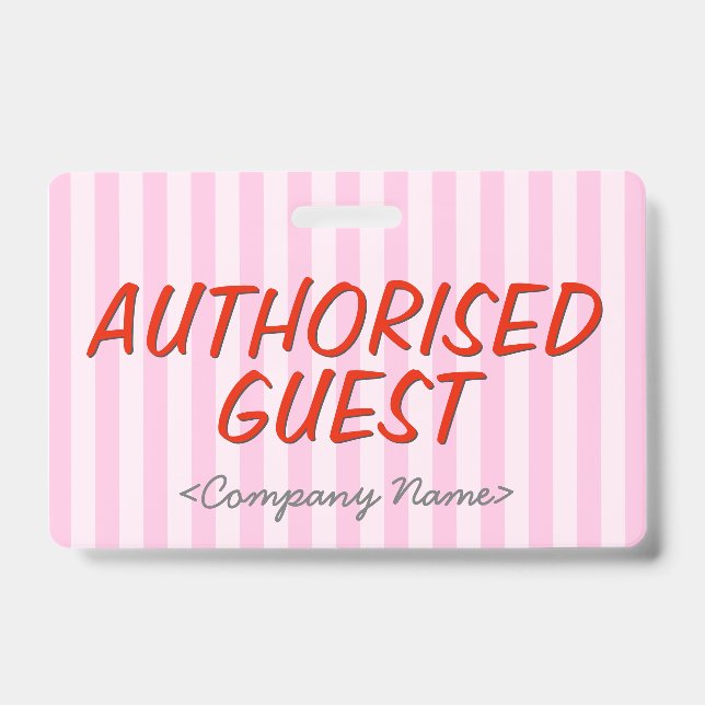 Modern "AUTHORISED GUEST" Badge (Front)