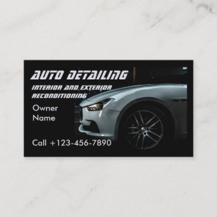 Modern Auto Care Car Repairs Maintenance Dark Blue Business Card