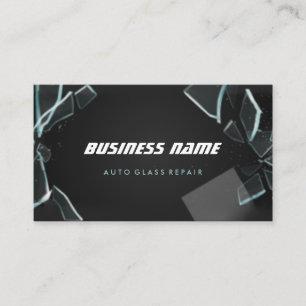 Modern Auto Glass Repair broken glass shards Busin Business Card