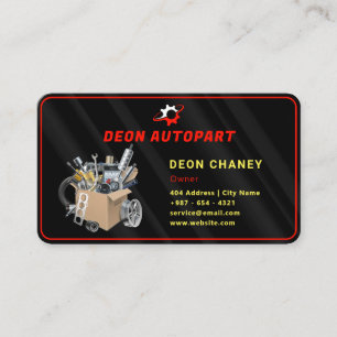 modern automotive part   black  business card