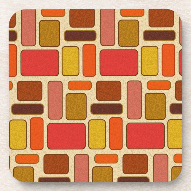 Modern Autumn Colour Pattern Coaster (Front)