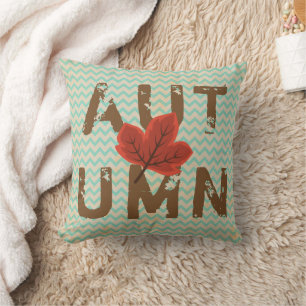 Modern Autumn Distressed Throw Pillow