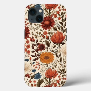 Modern Autumn Fall Botanical Floral iPhone 13 Case