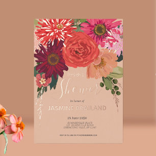 Modern Autumn Floral Bouquet Bridal Shower