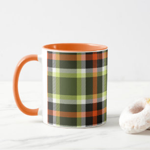 Modern Autumn Foliage Plaid Pattern Mug