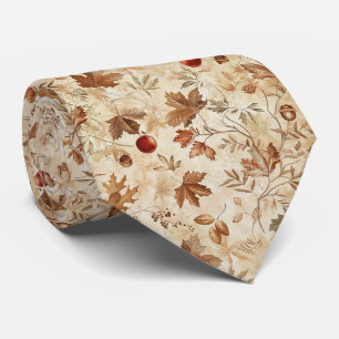Modern Autumn Leave Pattern Tie