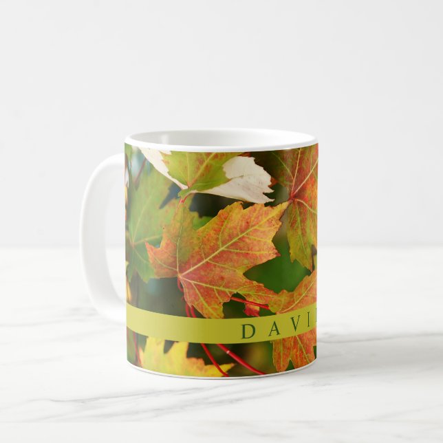 Modern Autumn Leaves Coffee Mug (Devant gauche)