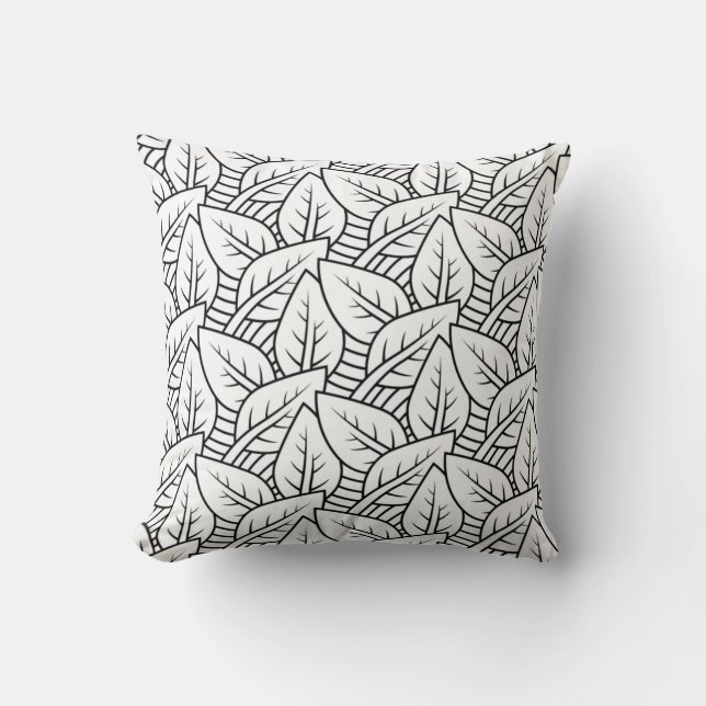 Modern Autumn Leaves Throw Pillow (Front)
