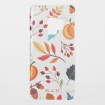 Modern Autumn Pumpkin Leaf Pattern  Uncommon Samsung Galaxy S9 Case<br><div class="desc">Modern colourful Autumn leaves and pumpkins pattern. Add your initials to personalise.</div>