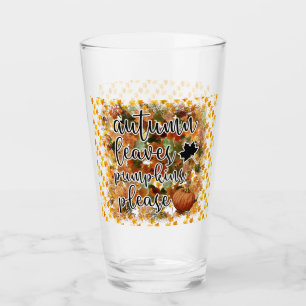 Modern Autumn Pumpkin Leaves Glass
