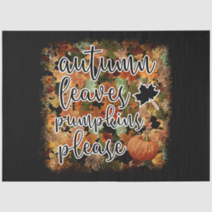 Modern Autumn Pumpkin Leaves Tissue Paper