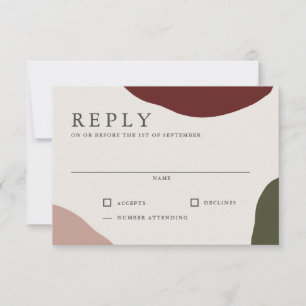 Modern Autumn Simple Pleasures Wedding RSVP