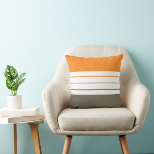 Modern Autumnal Stripes Throw Pillow