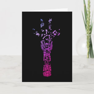 Modern Aztec Giraffe Rainbow And Black Card