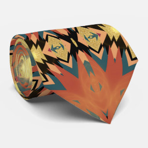 Modern Aztec Gold Boho Fusion Tie