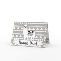Modern Aztec Llama & Tribal Pattern Thank You