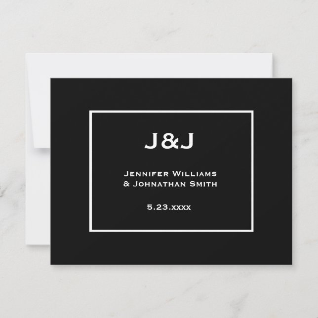 Modern b&w wedding ceremony invitations (Front)