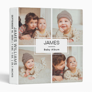 Modern Baby 4 Photo Album Personalized Binder