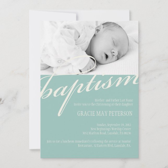 Modern Baby Baptism Invitation (Front)