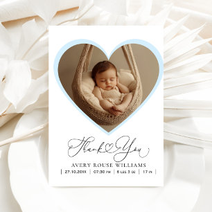 Modern Baby Birth Announcement Photo Thank  Postcard