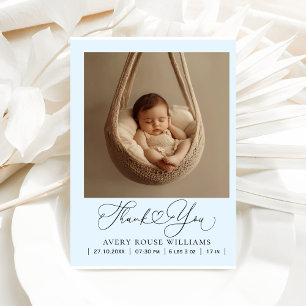 Modern Baby Birth Announcement Photo Thank  Postcard