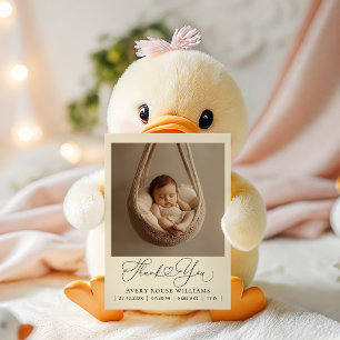 Modern Baby Birth Announcement Photo Thank Postcard