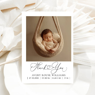 Modern Baby Birth Announcement Photo Thank  Postcard
