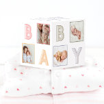 Modern Baby Block Letters Photo Grid Collage Girl Cube<br><div class="desc">Simple and modern baby block letters and photo collage birth keepsake photo cube. The design features an five photo layout to display your new baby's photos. "BABY" is displayed in modern multi-coloured block letters in the grid layout. Customize with baby's name, birthdate & birth stats. The Note: colours can be...</div>