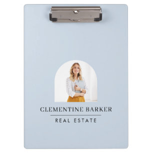 Modern baby blue arch photo Business Branding Clipboard