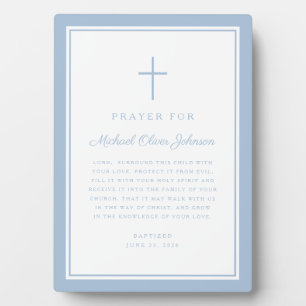 Modern Baby Blue Boy Baptism Prayer Plaque