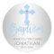 Modern Baby Blue Cross Baptism Boy Thank You