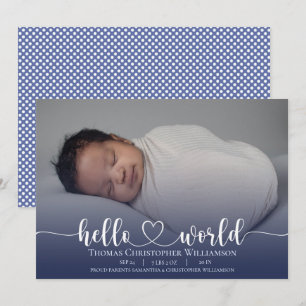 Modern Baby Boy announcement Photo Script