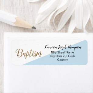 Modern Baby Boy Blue Gold Baptism