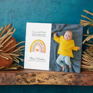 Modern Baby Boy Photo Blue Keepsake Plaque