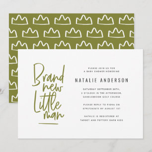 Modern baby boy shower party invitation