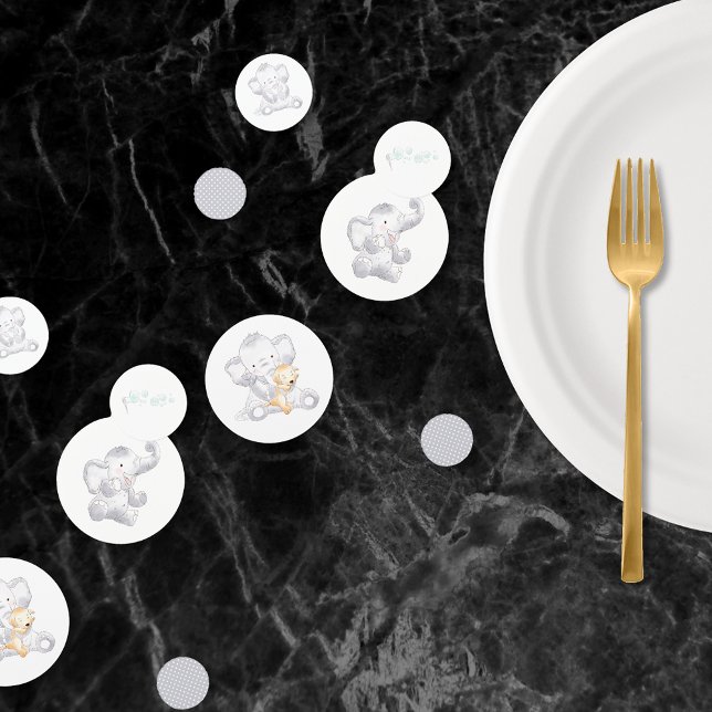 Modern Baby Elephant Unisex Baby Shower Confetti (Creator Uploaded)