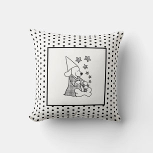Modern Baby for Kids Black Dog Magician Throw Pillow