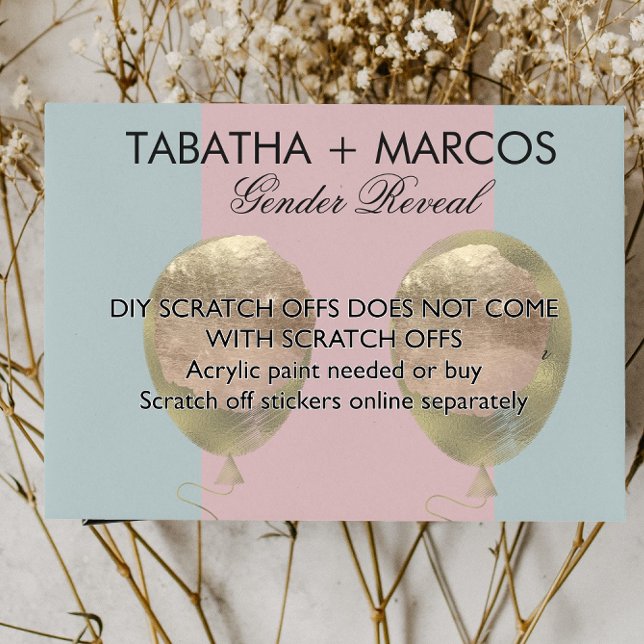 Modern Baby Gender Reveal DIY Scratch Cards (Creator Uploaded)