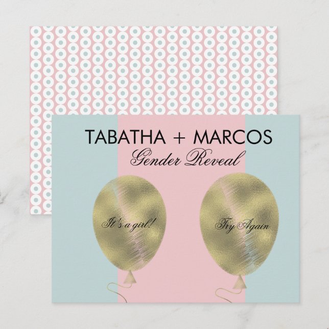 Modern Baby Gender Reveal DIY Scratch Cards (Front/Back)